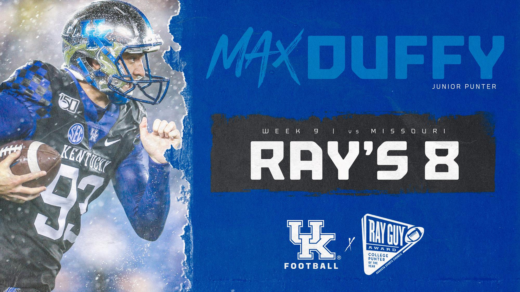 Max Duffy Named to Ray’s 8 for Third Time