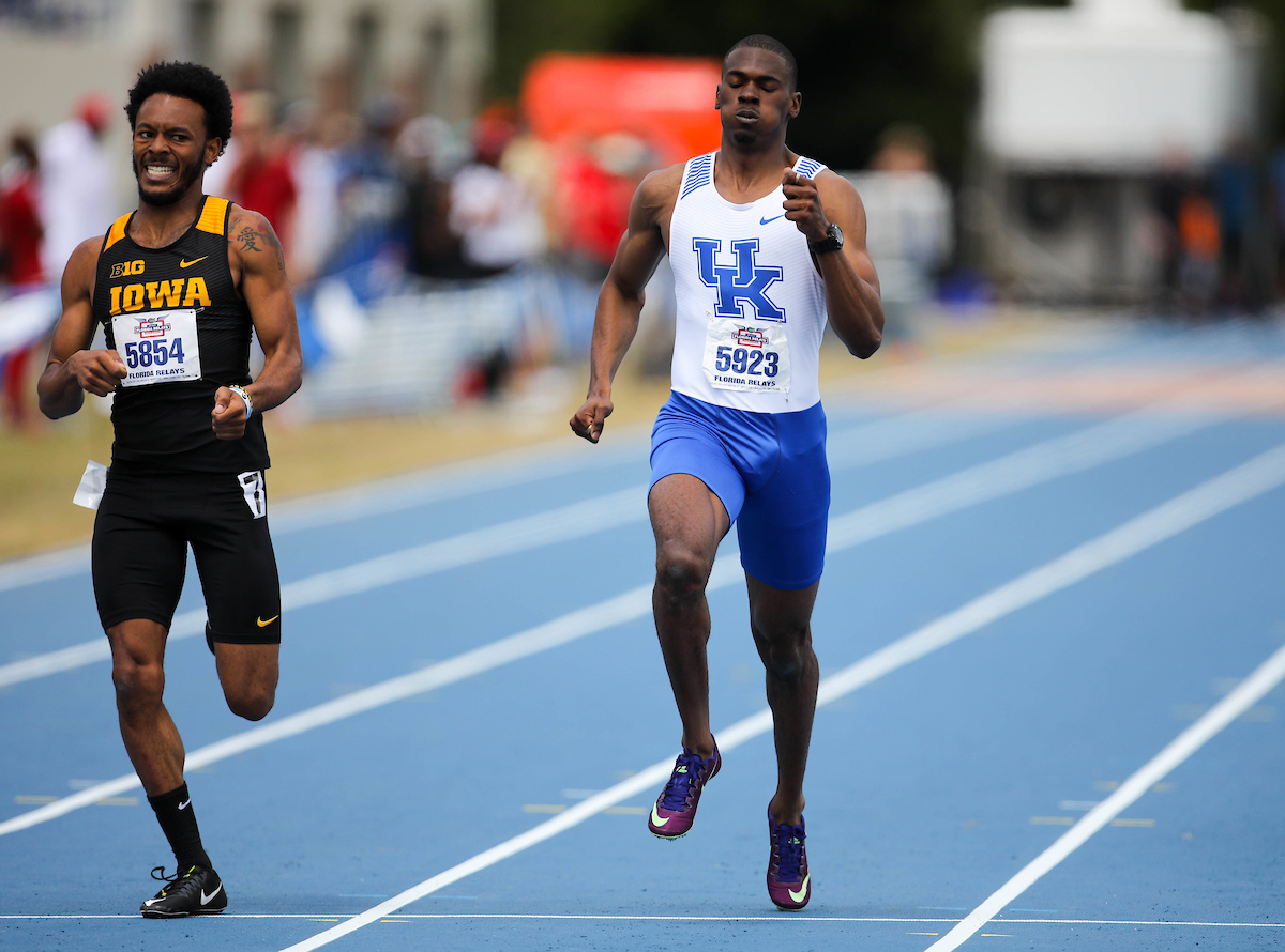 during the Pepsi Florida Relays at James G. Pressly Stadium on Friday, March 29, 2019 in Gainesville, Fla. (Photo by Matt Stamey)
