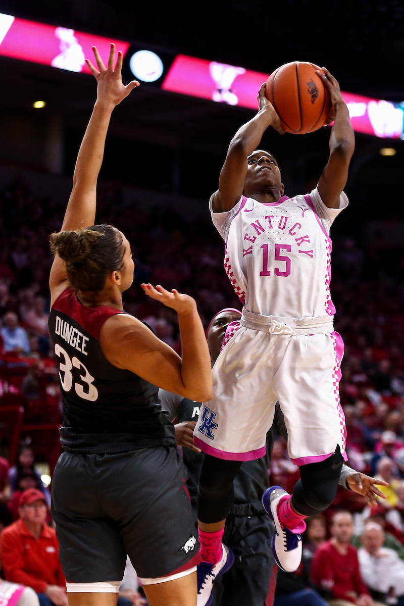 Chasity Patterson. 

Kentucky falls to Arkansas 103-85.

Photo by Eddie Justice | UK Athletics