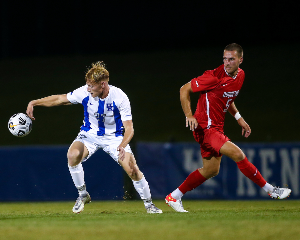 Ben Damge

Kentucky defeats Duquesne 3-1.

Photo by Grace Bradley | UK Athletics