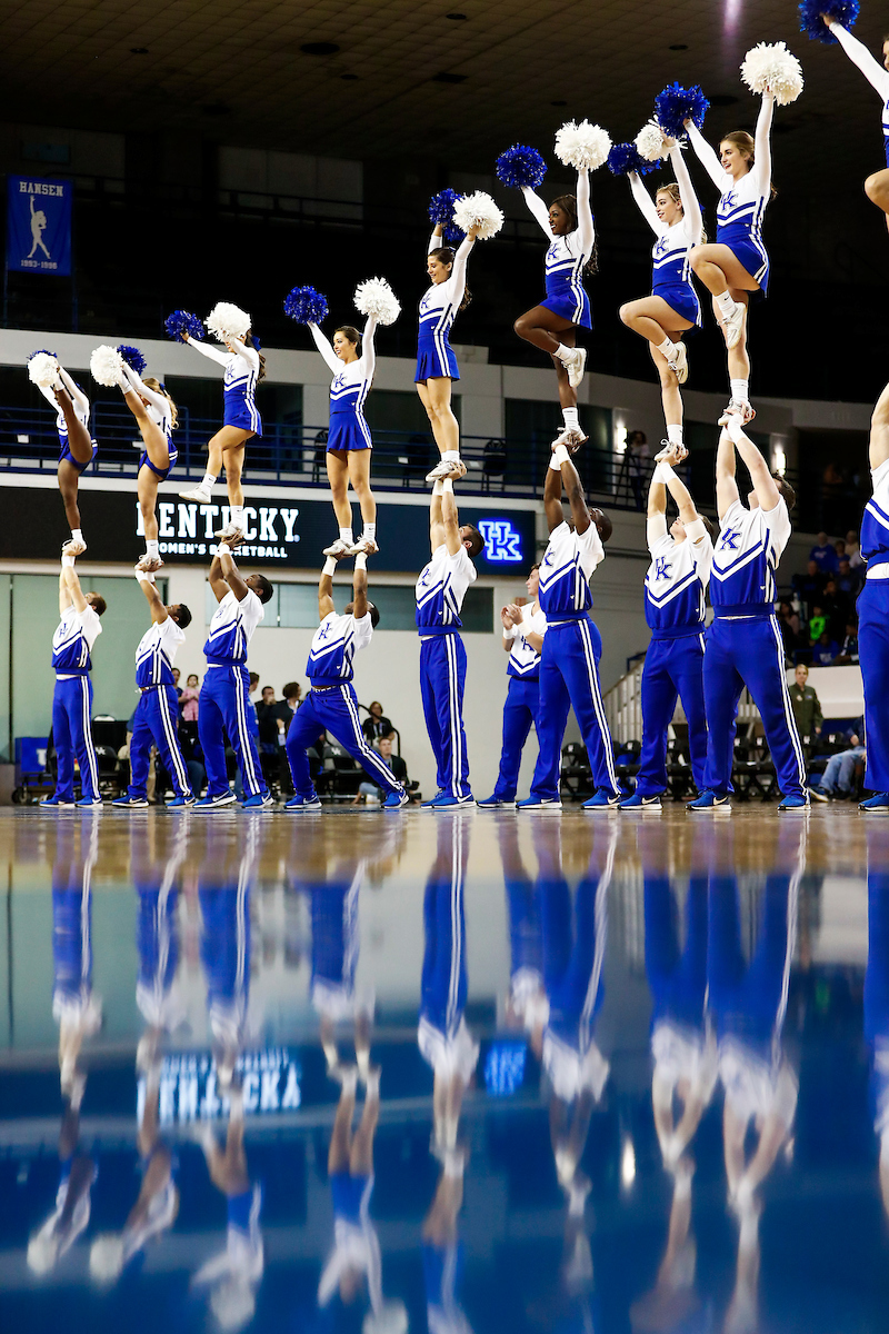 Cheerleaders.

UK women's basketball beat Southern 91-41.

Photo by Chet White | UK Athletics