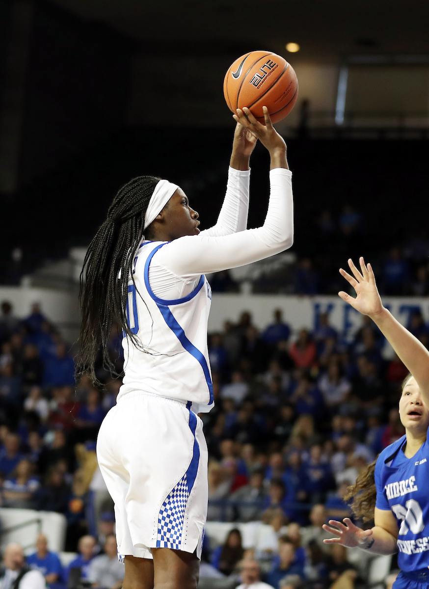 Rhyne Howard

Women's Basketball beat MTSU on Saturday, December 15, 2018. 

Photo by Britney Howard  | UK Athletics