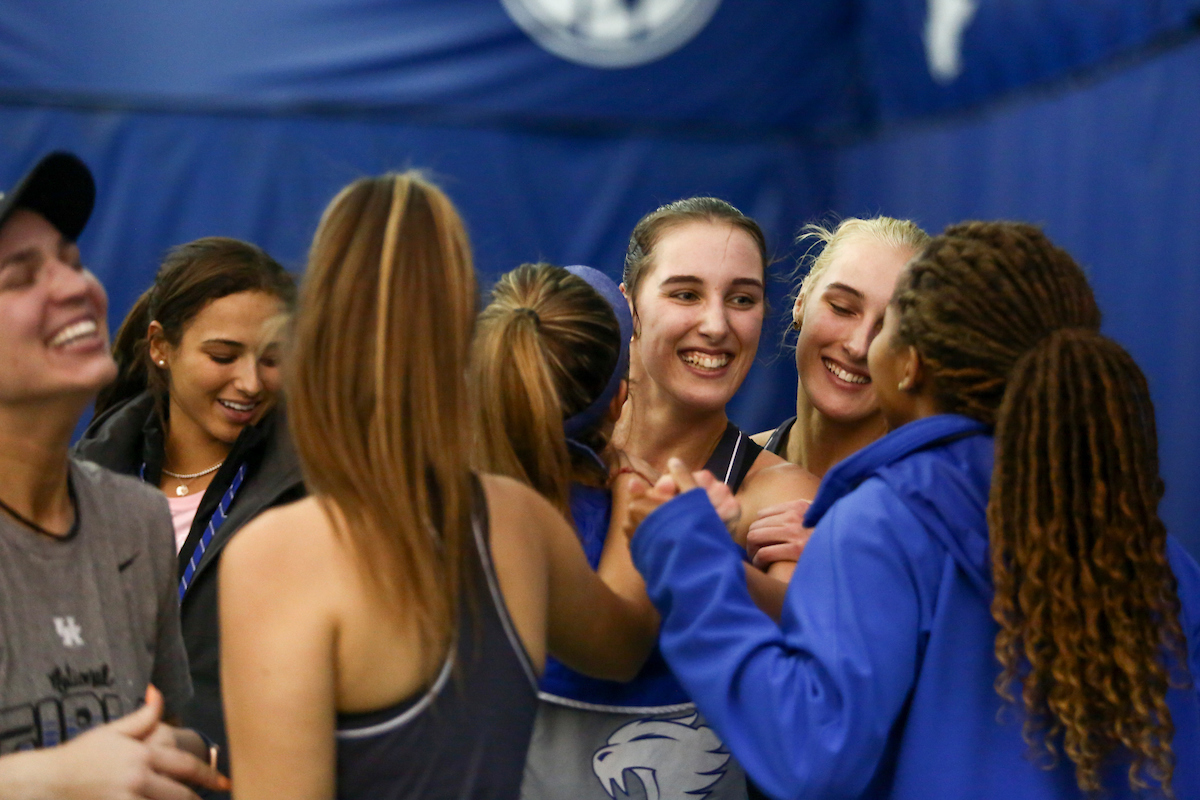 Anastasia Tkachenko and team.

Kentucky beat Texas A&M 4-3.

Photo by Hannah Phillips | UK Athletics
