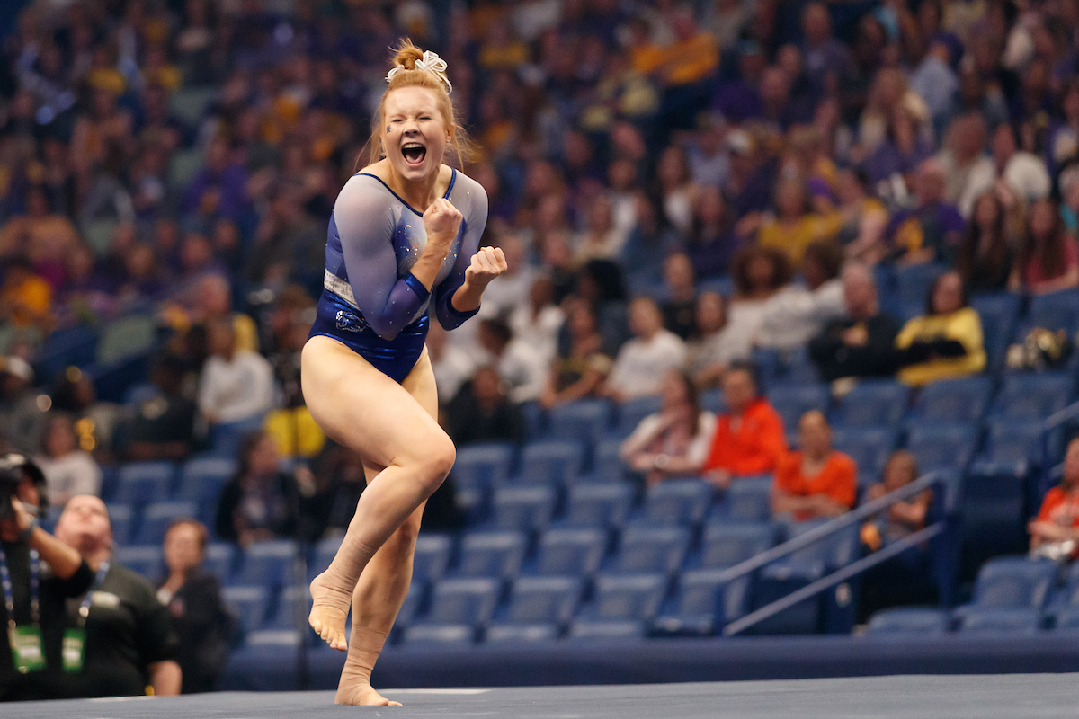 Sidney Dukes.


Gymnastics scores 196.225 at SEC Championship.

 
Photo by Elliott Hess | UK Athletics