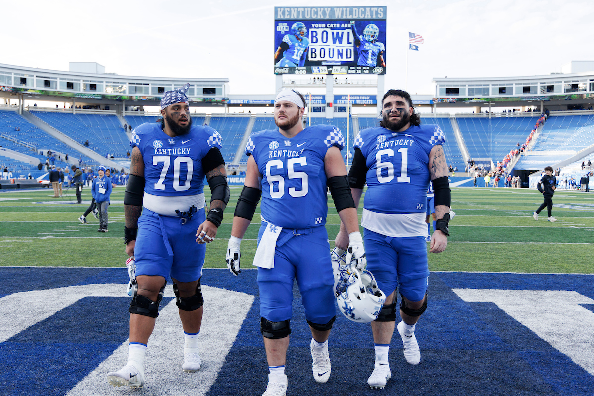 Darian Kinnard. Luke Fortner. Austin Dotson.

Kentucky beat New Mexico State 56-16.

Photo by Elliott Hess | UK Athletics