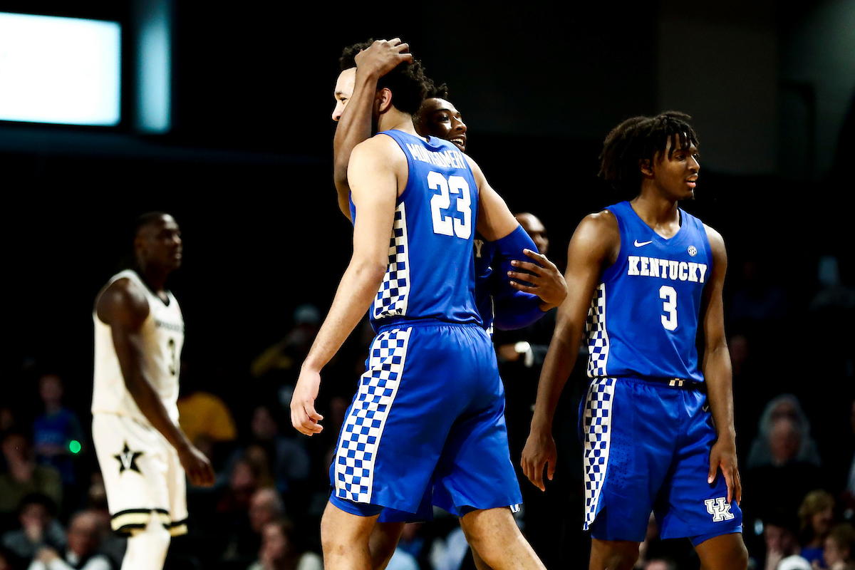 EJ Montgomery. Ashton Hagans. Tyrese Maxey. 

Kentucky beat Vanderbilt 78-64.

Photo by Chet White | UK Athletics
