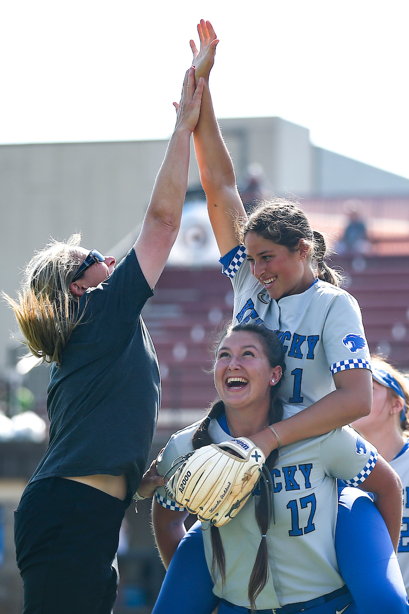 Miranda Stoddard, Sloan Gayan, Kristine Hines.

Kentucky defeats Miami of Ohio 15-1.

Photo by Grace Bradley | UK Athletics