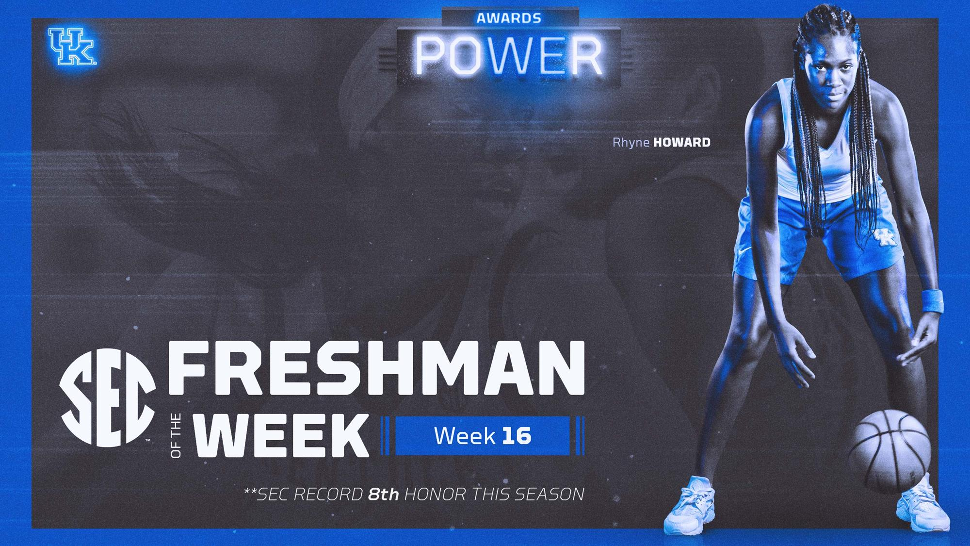 3 Straight, 8 Total SEC Freshman of Week Honors for Howard