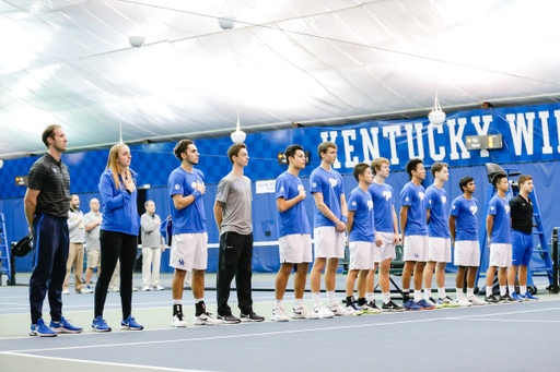 Team.

Kentucky men's tennis hosts Notre Dame.

Photo by Isaac Janssen | UK Athletics