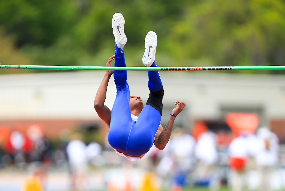 during the Pepsi Florida Relays at James G. Pressly Stadium on Friday, March 29, 2019 in Gainesville, Fla. (Photo by Matt Stamey)
