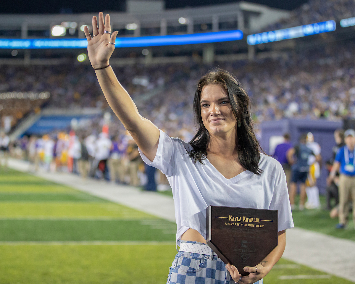Kayla Kowalik.

UK beat LSU 42-21.

Photo by Grant Lee | UK Athletics