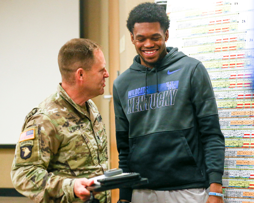 Keion Brooks Jr.

The Kentucky men's basketball team visited Fort Knox on Friday to visit with students and take a tour of the General George Patton Museum.

Photo by Grace Bradley | UK Athletics