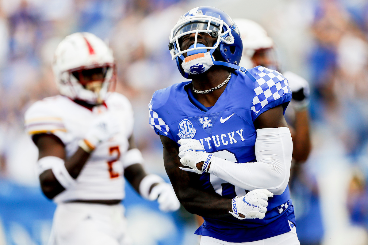 Josh Ali.

UK beat ULM 45-10.

Photos by Chet White | UK Athletics