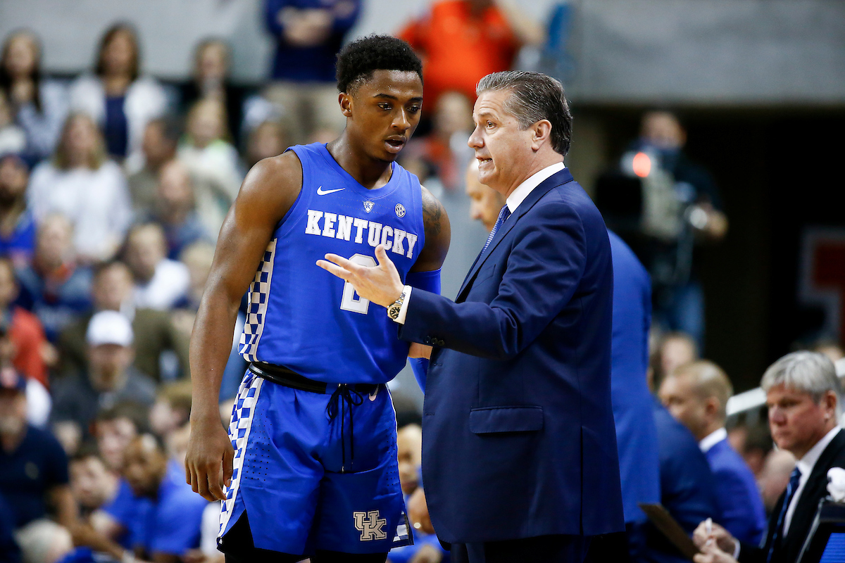 Ashton Hagans. John Calipari.

Kentucky beat Auburn 82-80 at Auburn Arena in Auburn, AL., on Saturday, January 19, 2019.

Photo by Chet White | UK Athletics