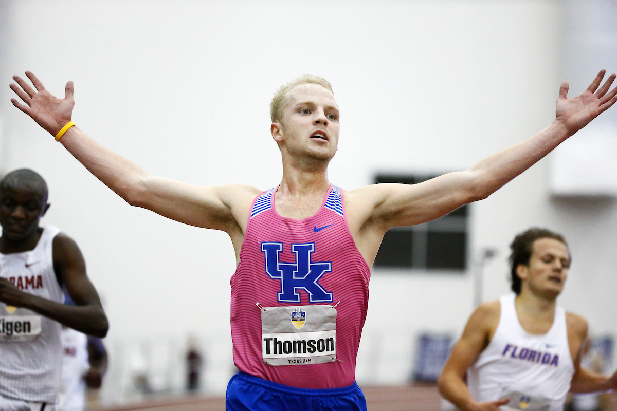Jacob Thomson.

The University of Kentucky track and field team competes in day two of the 2018 SEC Indoor Track and Field Championships at the Gilliam Indoor Track Stadium in College Station, TX., on Sunday, February 25, 2018.

Photo by Chet White | UK Athletics