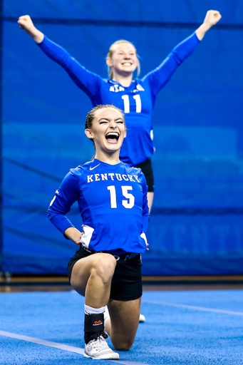 Izzy Holloway.

Kentucky Stunt blue and white scrimmage. 

Photo by Eddie Justice | UK Athletics