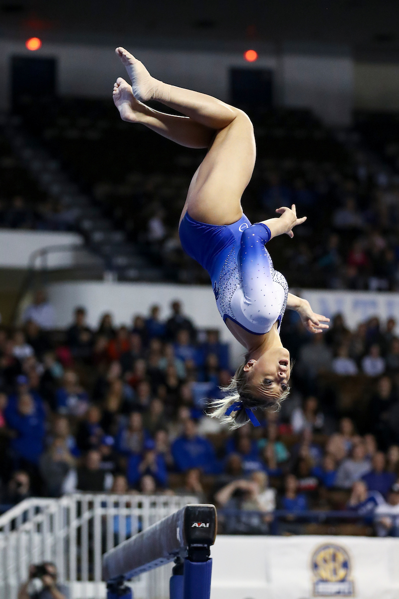 JOSIE ANGENY.

Kentucky falls to Georgia 197.050 to 196.825.


Photo by Isaac Janssen | UK Athletics