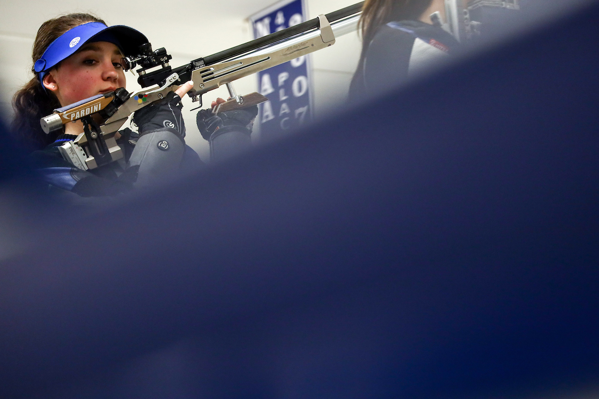 Mary Tucker. 

Kentucky vs Morehead State rifle.

Photo by Eddie Justice | UK Athletics