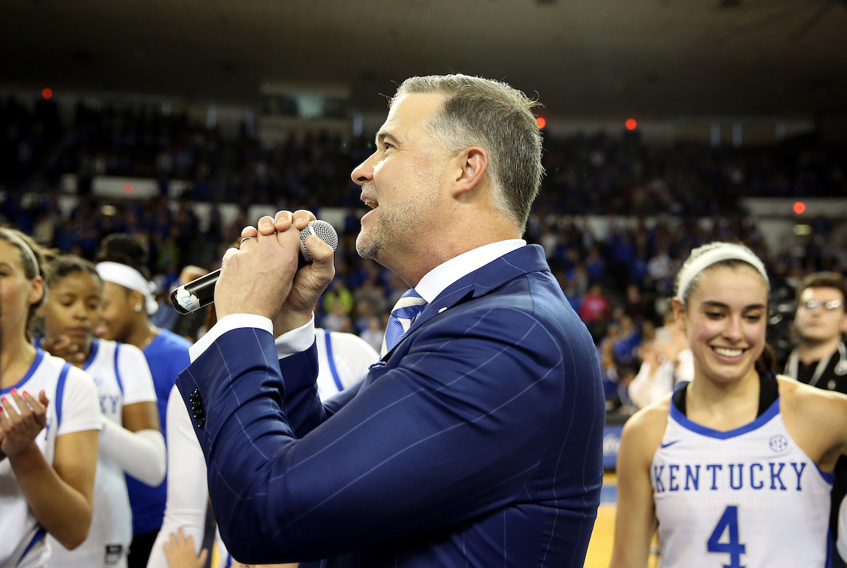 Matthew Mitchell 
The UK Women's Basketball team beat LSU on Senior Day on Sunday, February 24, 2019.

Photo by Britney Howard | UK Athletics