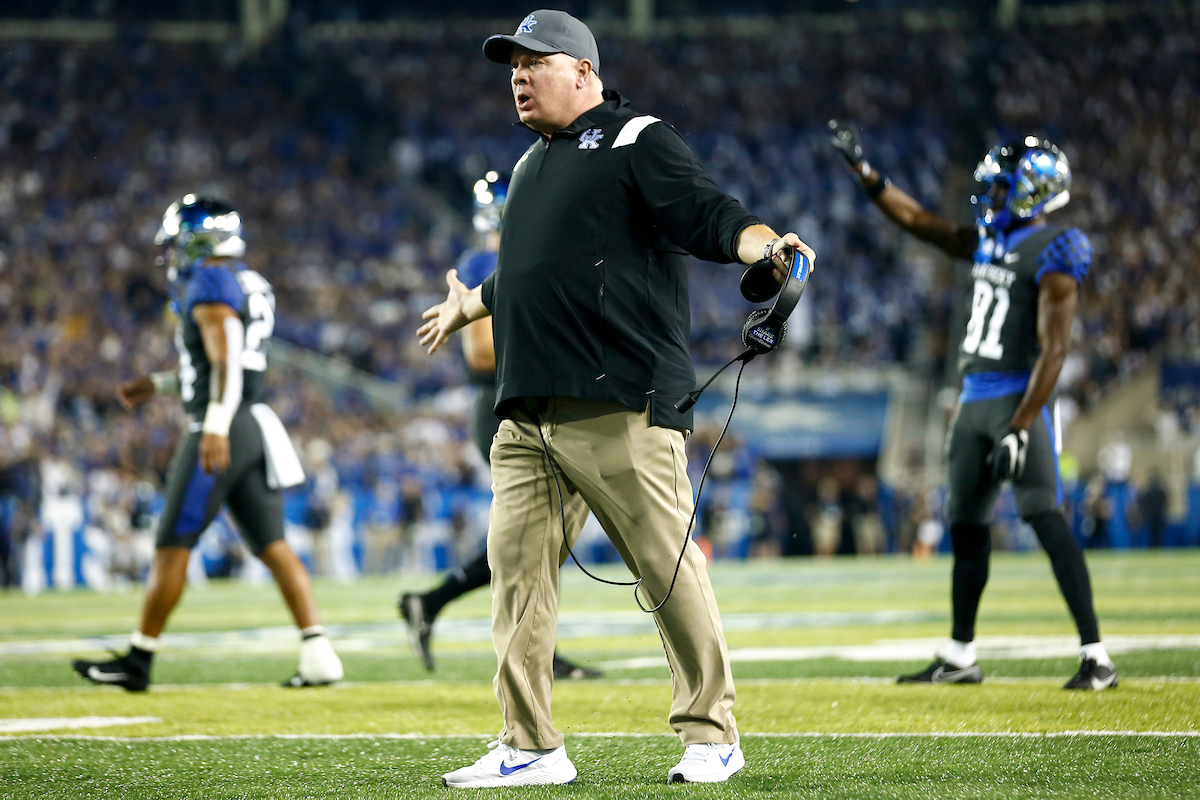 Coach Stoops.

UK beat LSU 42-21.

Photo by Grace Bradley | UK Athletics