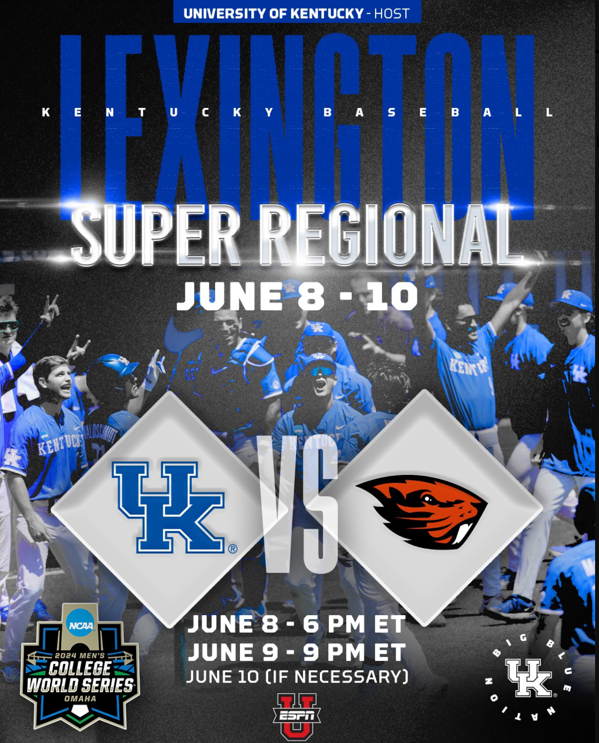 Listen to UK Sports Network Radio Coverage of Kentucky Baseball at the NCAA Tournament Super Regionals