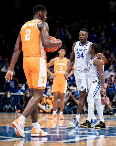 Oscar Tshiebwe. Sahvir Wheeler. Kentucky beat Tennessee 107-79. Photos by Chet White | UK Athletics