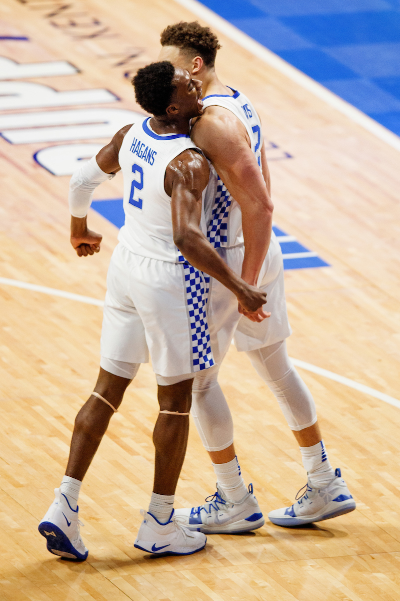 Ashton Hagans. Reid Travis.

The UK men's basketball team beat Kansas 71-63 at Rupp Arena on Saturday, January 26, 2019.

Photo by Elliott Hess | UK Athletics