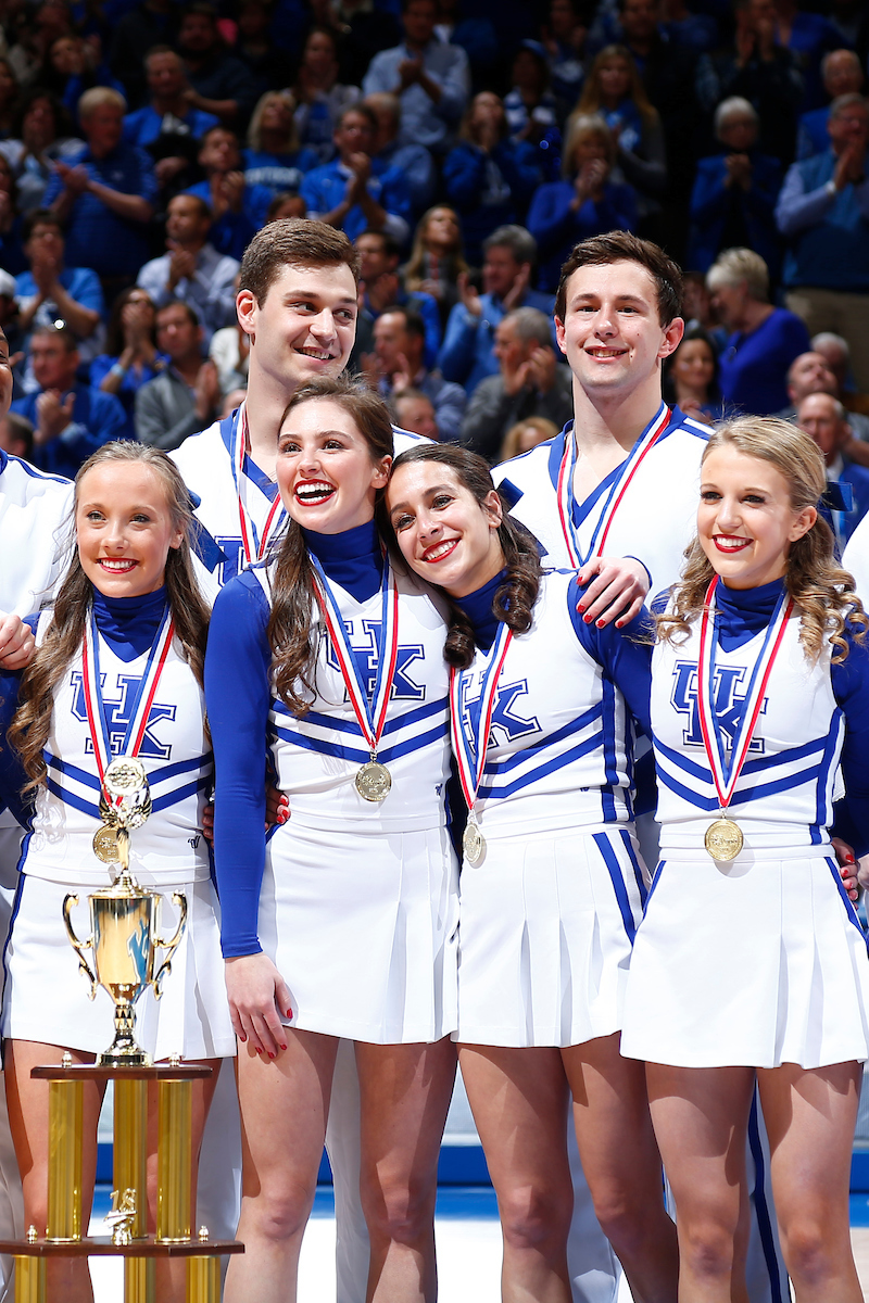 Cheerleaders.

The University of Kentucky men's basketball team falls to Florida 66-64 on Saturday, January 20, 2018 at Rupp Arena in Lexington, Ky.

Photo by Quinn Foster I UK Athletics