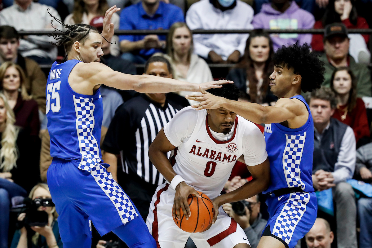 Lance Ware. Jacob Toppin.

Kentucky beat Alabama 66-55.

Photos by Chet White | UK Athletics