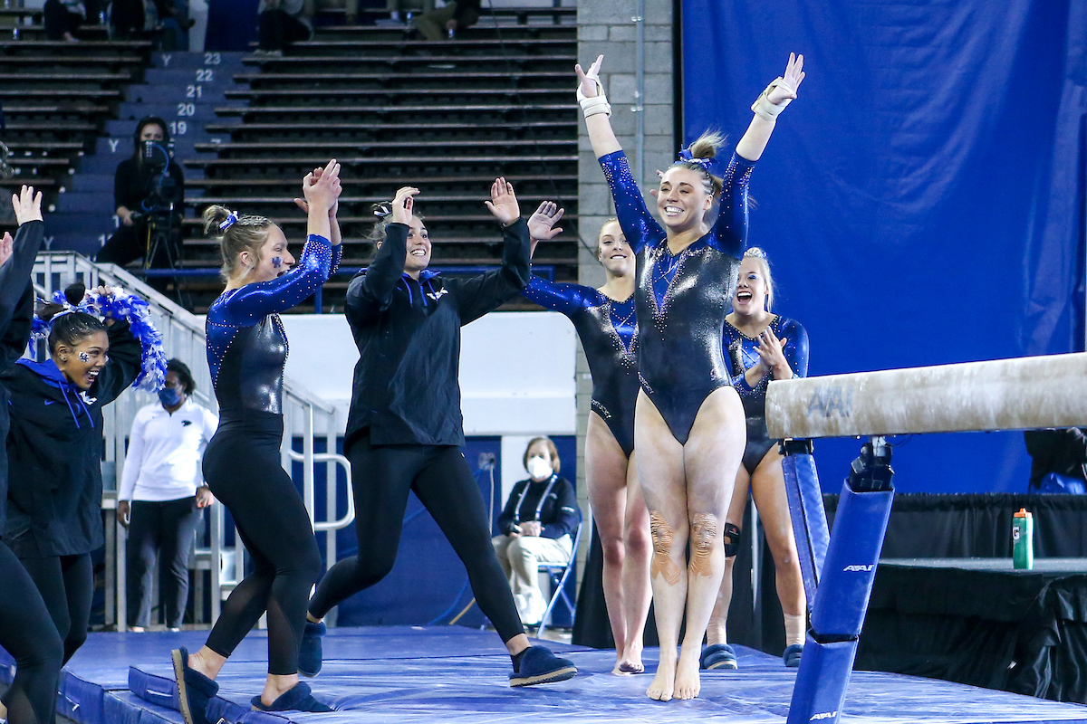 Shealyn Luksik.

Kentucky defeats Mizzou 197.450-196.875.

Photo by Sarah Caputi | UK Athletics