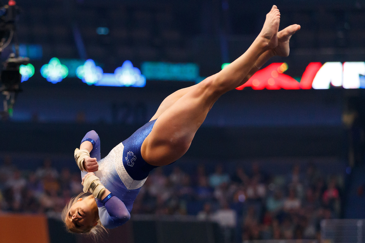 Mollie Korth.


Gymnastics scores 196.225 at SEC Championship.

 
Photo by Elliott Hess | UK Athletics