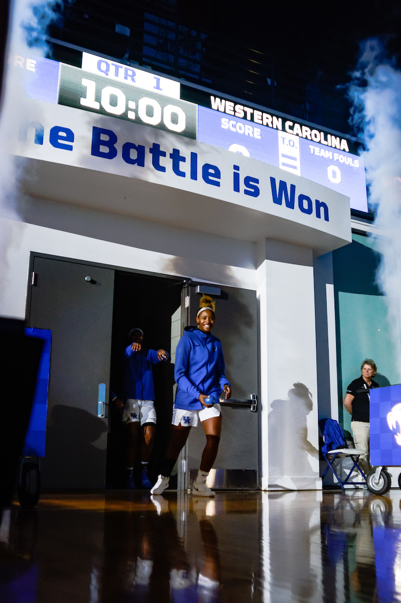 Keke McKinney. Intros.Women's Basketball Beat WCU 99 - 39 on Tuesday, December 18th, in Lexington's Memorial Coliseum Photo by Eddie Justice | UK Athletics