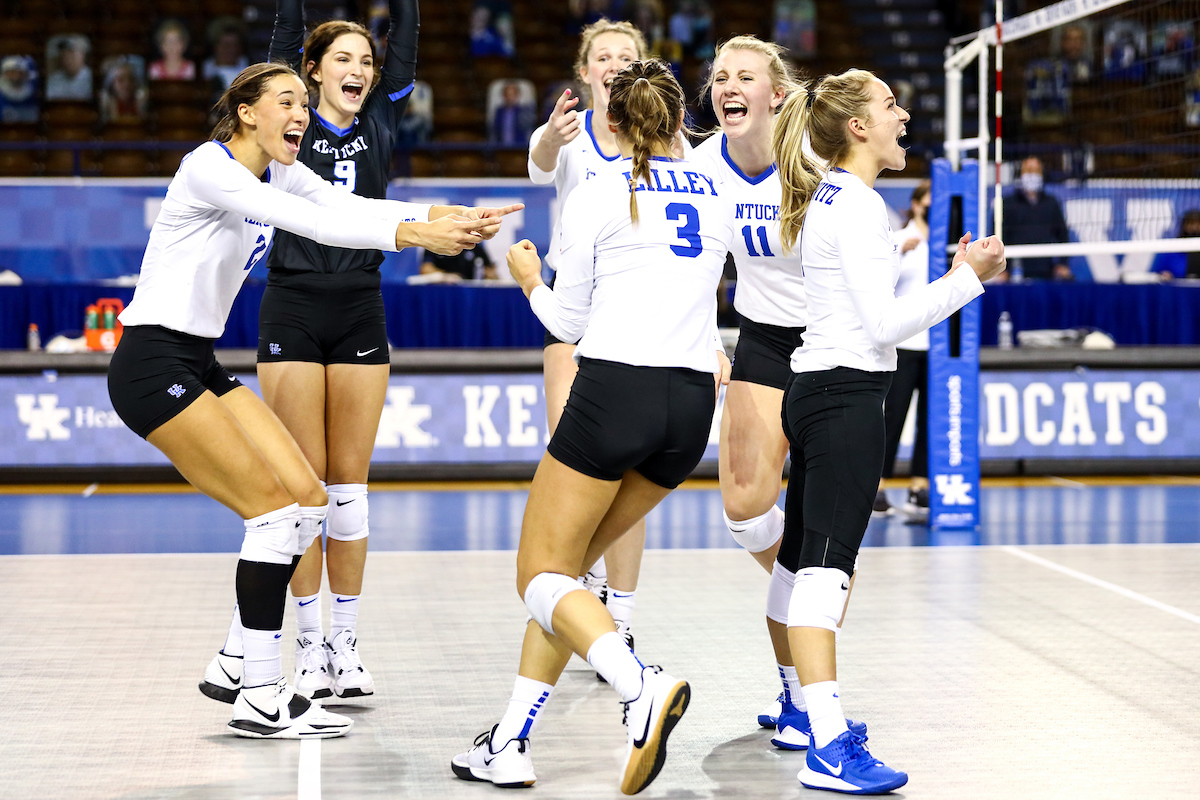 Celebration. 

Volleyball Blue White Match.

Photo by Eddie Justice | UK Athletics