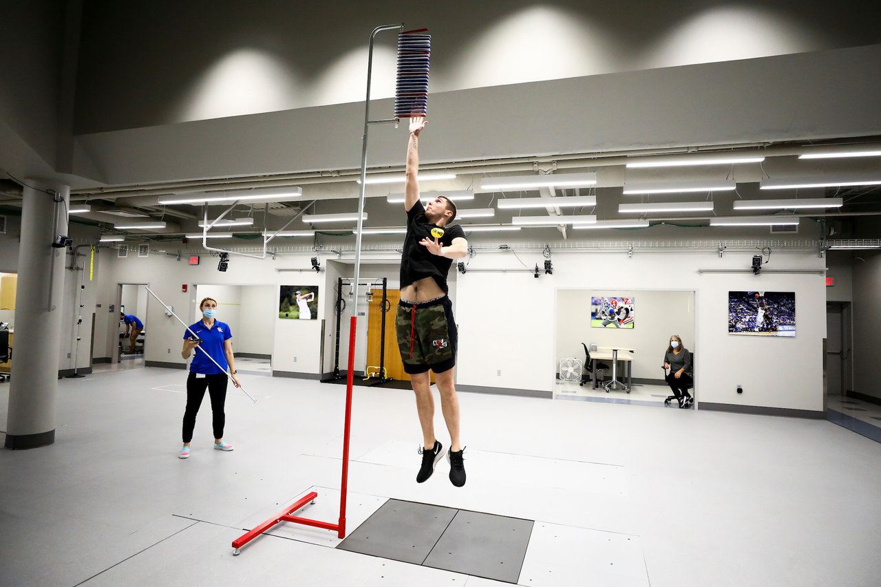 CJ Fredrick.

The UK men's basketball team at the University of Kentucky Sports Medicine Research Institute. 

Photo by Chet White | UK Athletics