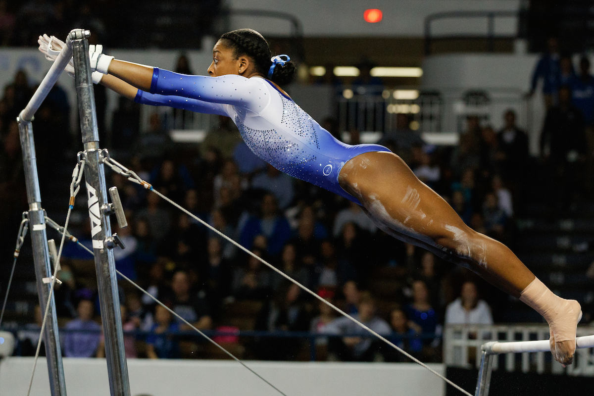 CALLY NIXON.


The University of Kentucky gymnastics team beats LSU, 197.150 - 196.025.

Photo by Elliott Hess | UK Athletics