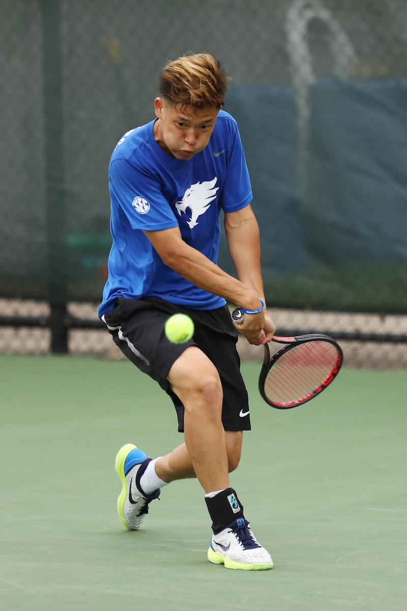Kento Yamada.

University of Kentucky men's tennis vs. Georgia.

Photo by Quinn Foster | UK Athletics
