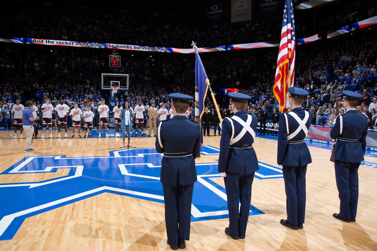 National Anthem. 

Kentucky beat Texas A&M 85-74 on Tuesday, January 8, 2019.


Photo By Barry Westerman | UK Athletics
