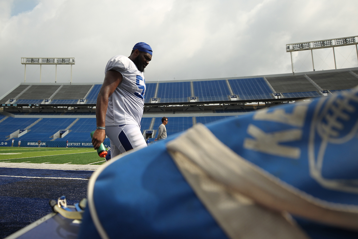 The University of Kentucky football team holds a inter-squad scrimmage on Saturday, August 18th, 2018 at Kroger Field in Lexington, Ky.

Photo by Quinlan Ulysses Foster I UK Athletics