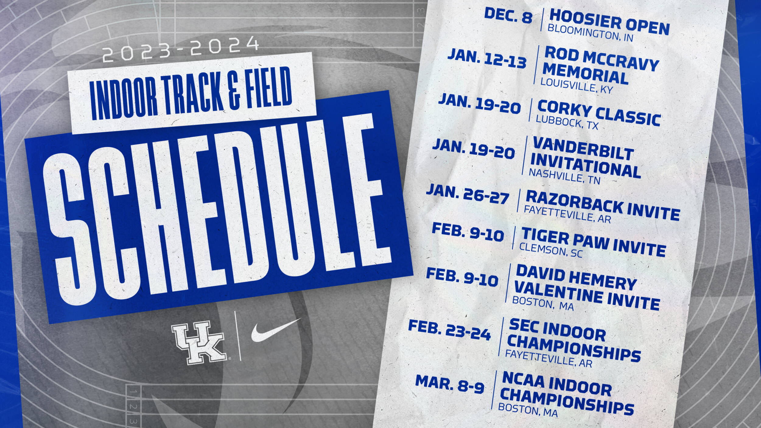 Track & Field Releases 2023-24 Indoor Schedule