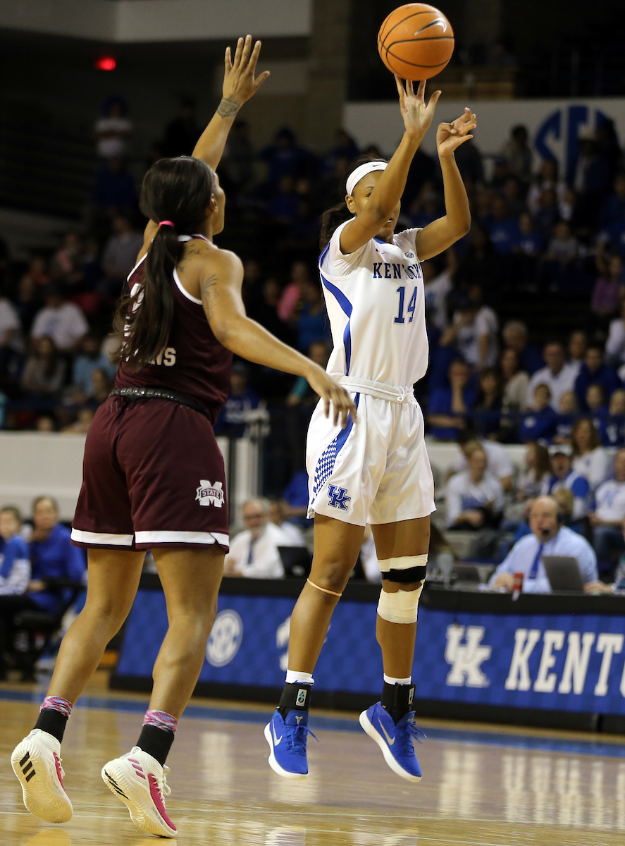 Tatyana Wyatt

The University of Kentucky women's basketball team falls to Mississippi State on Senior Day on Sunday, February 25, 2018 at the Memorial Coliseum.

Photo by Britney Howard | UK Athletics