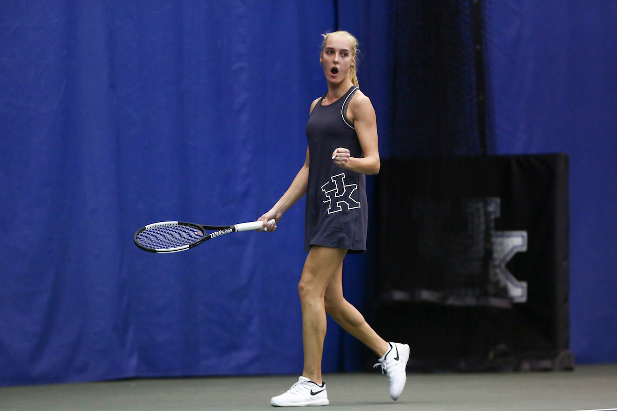 Diana Tkachenko.

Kentucky beat Texas A&M 4-3.

Photo by Hannah Phillips | UK Athletics