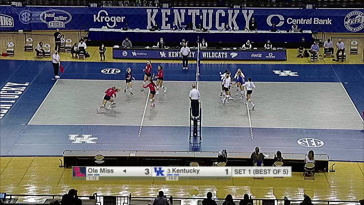 VB: Kentucky 3. Ole Miss 0 - Game 1