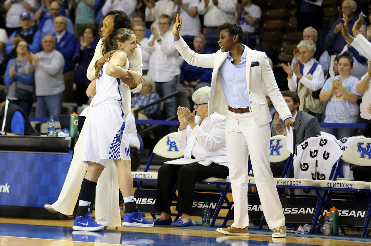 Niya Butts, Jessica Hardin

The University of Kentucky women's basketball team falls to Mississippi State on Senior Day on Sunday, February 25, 2018 at the Memorial Coliseum.

Photo by Britney Howard | UK Athletics