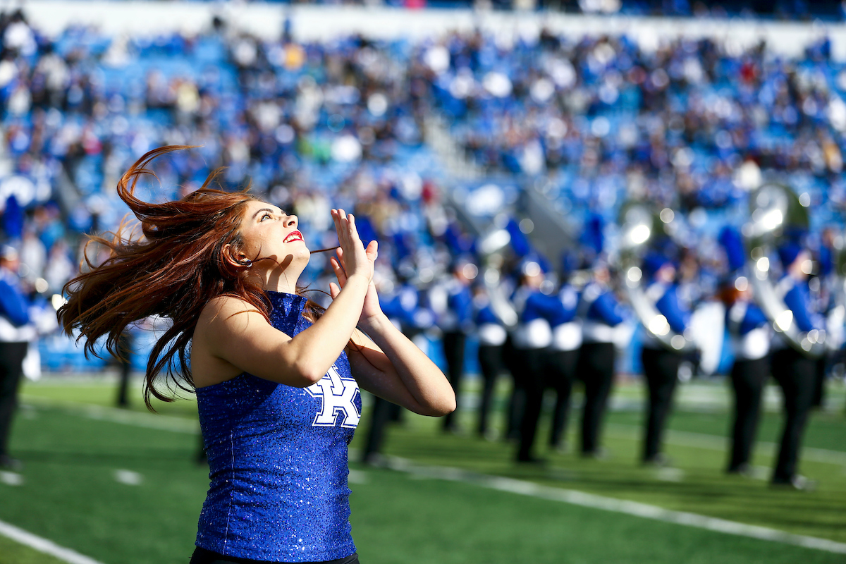 Twirler.

Kentucky beat New Mexico State 56-16.

Photo by Sarah Caputi | UK Athletics