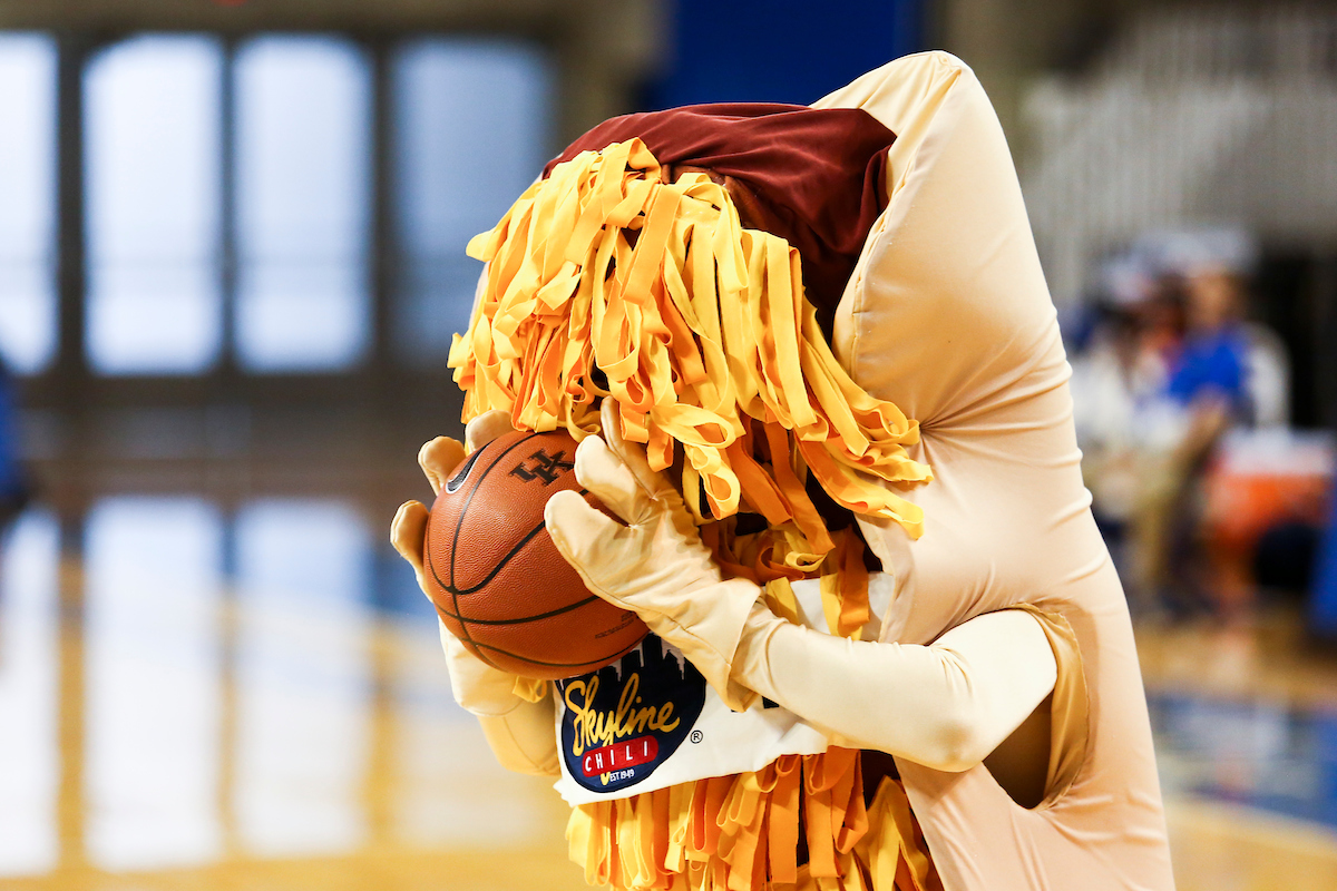 Skyline Chili Mascot.

Kentucky beats Samford 79-49.

Photo by Hannah Phillips | UK Athletics