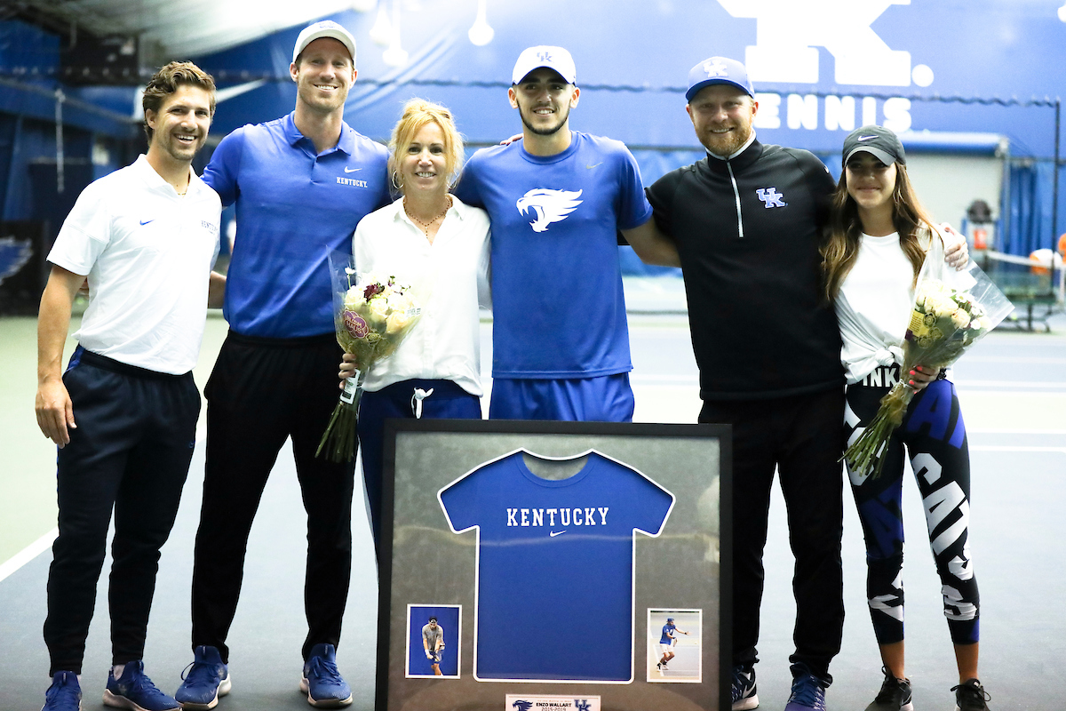 Senior Day. Enzo Wallart. Cedric Kauffmann. Matthew Gordon. Mark Goldberg. 

Kentucky men's tennis falls to Tennessee 0-4 on Sunday, April 14th..

Photo by Eddie Justice | UK Athletics