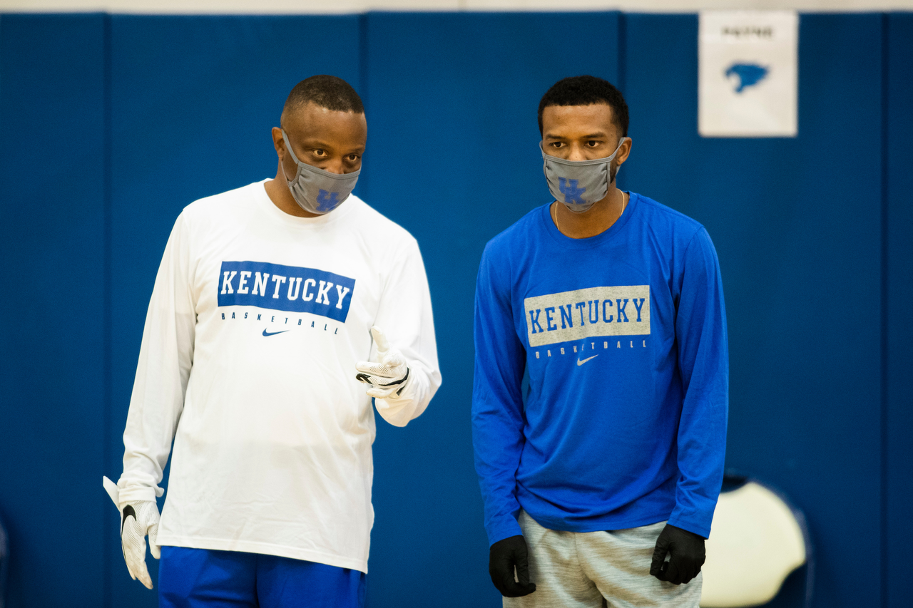 Bruiser Flint. Jai Lucas.

Menâ??s basketball practice. 

Photo by Chet White | UK Athletics
