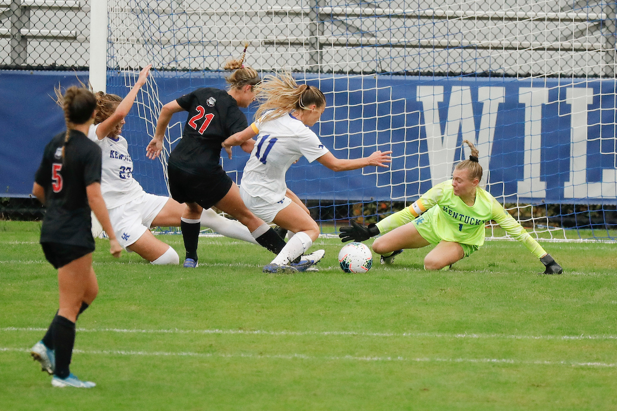Julia Grosso. Brooke Littman.

UK women’s soccer tied Georgia 1-1 in double OT on Sunday, October 11, 2020, at The Bell in Lexington, Ky.

Photo by Chet White | UK Athletics