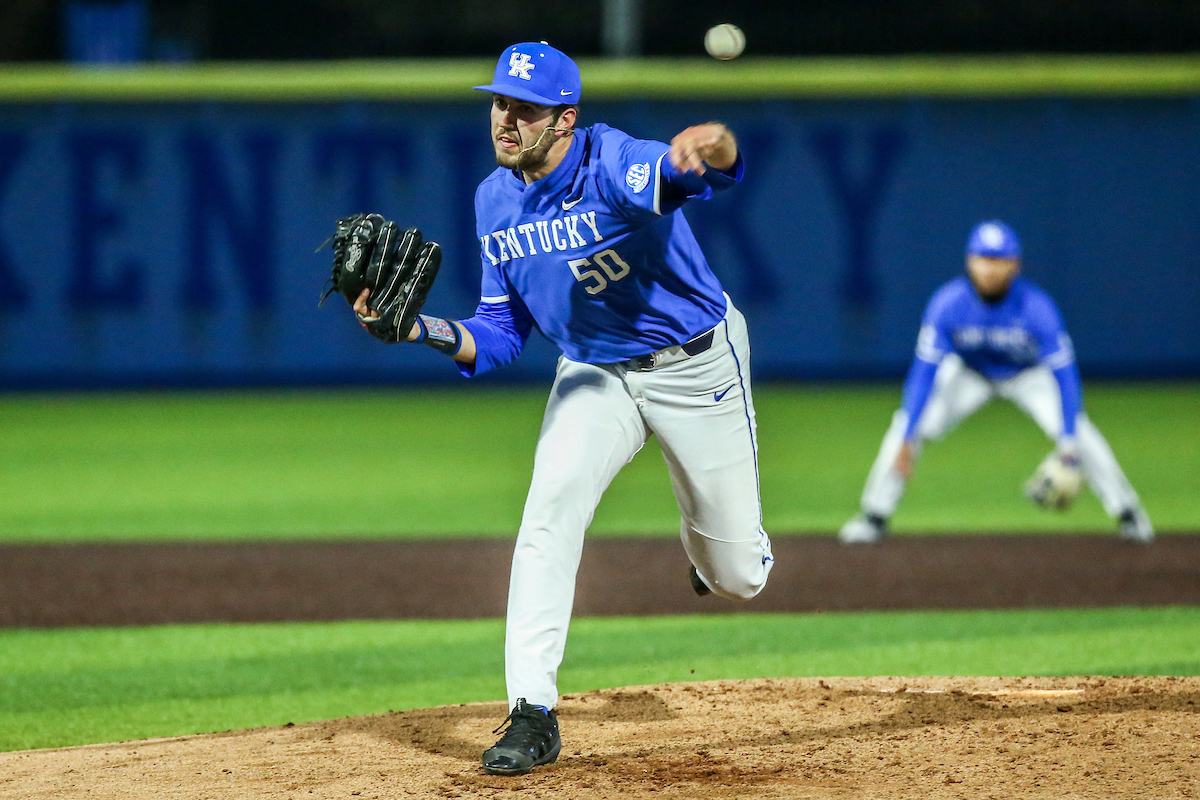 Mason Hazelwood.

Kentucky loses to Georgia 2-4.

Photo by Sarah Caputi | UK Athletics