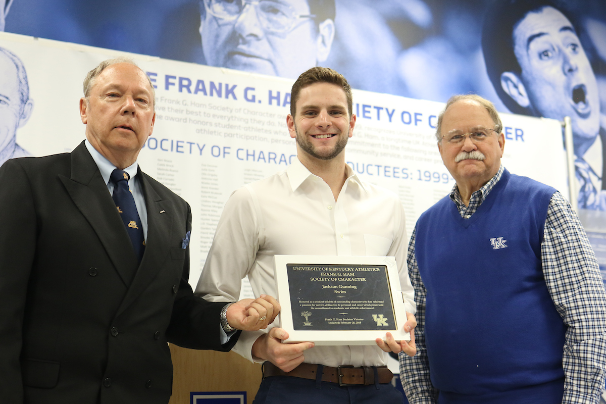 Jackson Gunning.

Frank G. Hamm Society of Character 2018.

Photo by Quinn Foster I UK Athletics